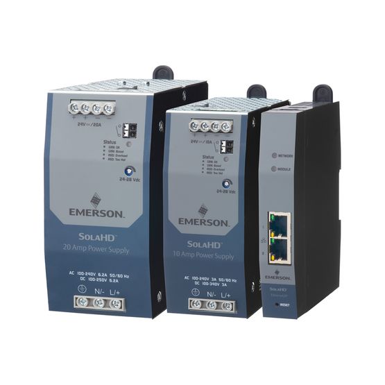 Emerson IA / Sola Switching Power Supply; 24VDC OUT; 20A; 85-264VAC / 90-275VDC IN; Single Phase; DIN Rail Mount
